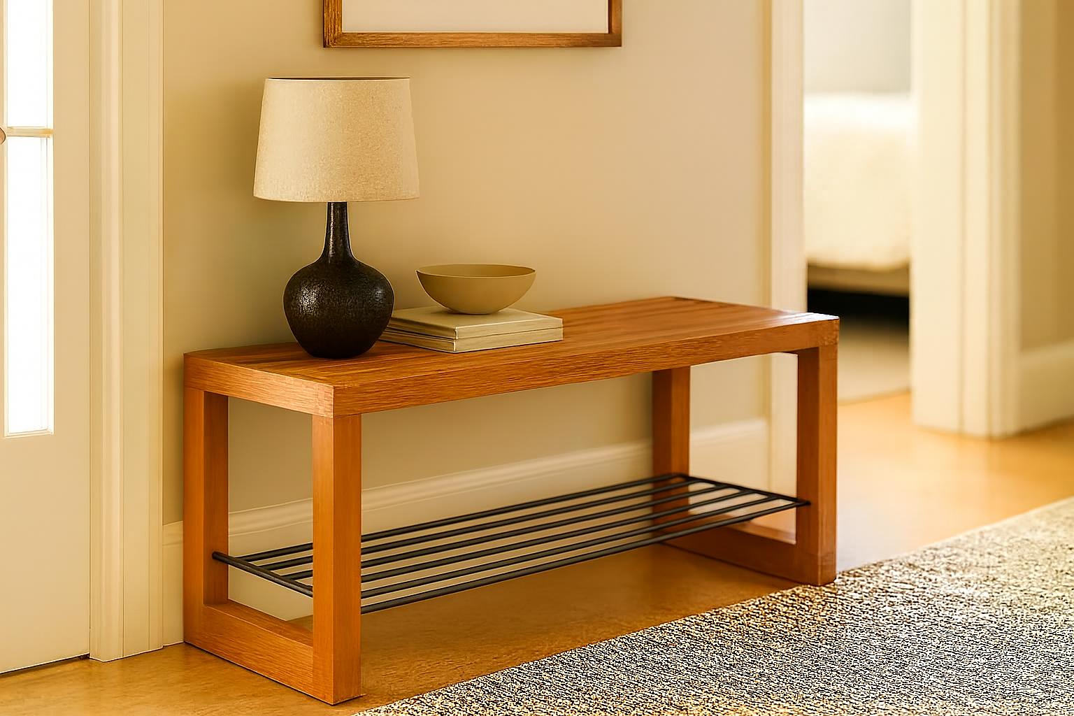 Cherry slat bench